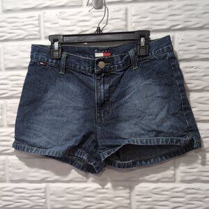 Vintage Tommy Hilfiger Blue Jean Short Shorts '00 Mid Rise Junior Sz 5 EUC